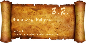 Beretzky Rebeka névjegykártya